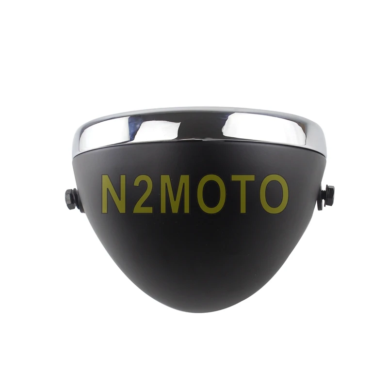 

7" Motorcycle Headlight Housing Bucket 7 inch Headlight Universal Motorcycle Mounting Headlight Shell Matte Black Chrome
