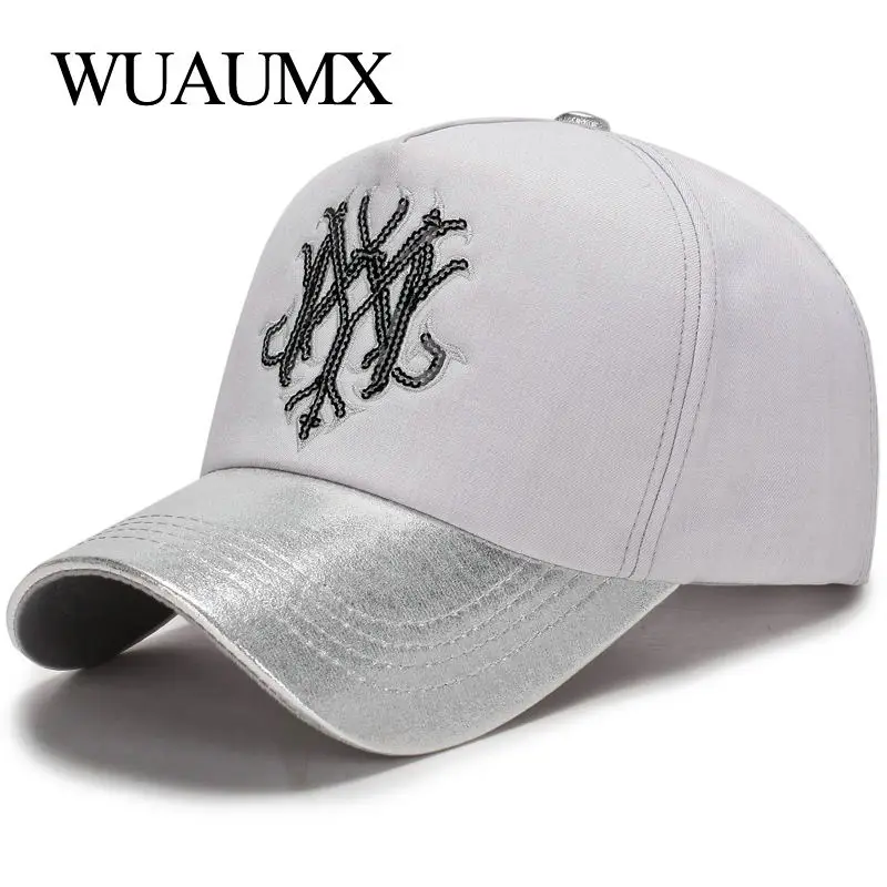 Wuaumx, новинка, фирменная бейсболка s для женщин, женская кепка, розовая Кепка Snapback, хип-хоп, Дамская Кепка с блестками, Прямая поставка