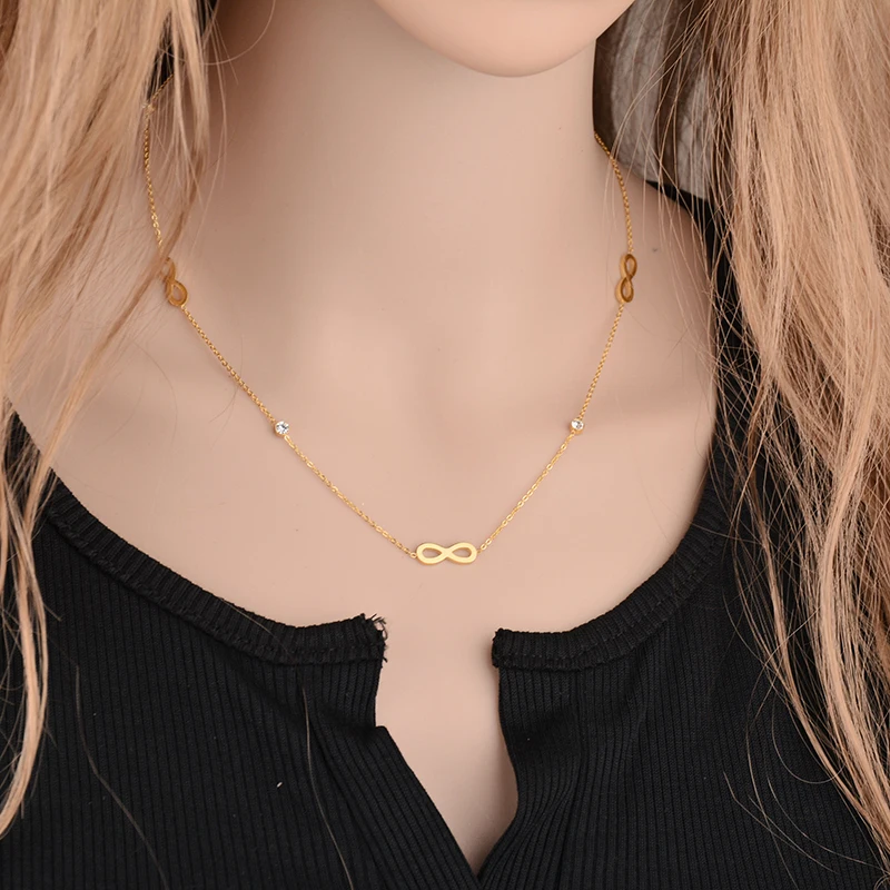 2016 новая мода из нержавеющей стали ожерелье с кулоном бесконечность в форме