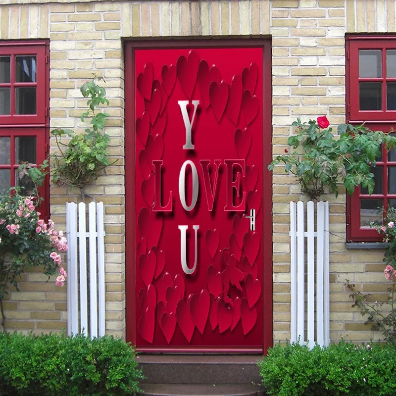 Романтические буквы дверная палка Love You узор домашнее украшение день Святого