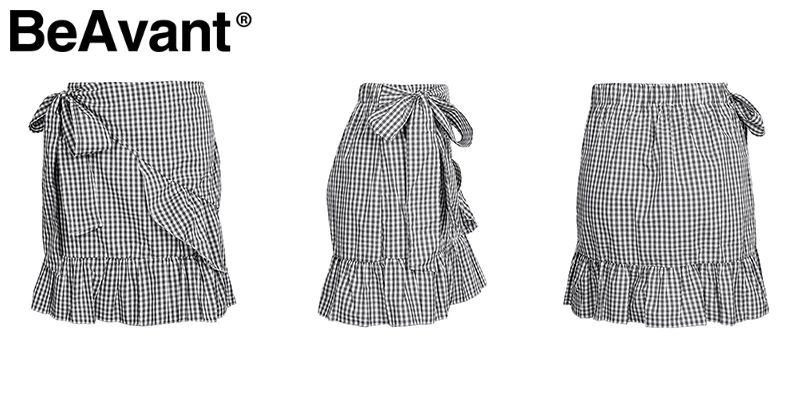BeAvant Boho юбки с цветочным принтом женские весенние мини-юбки в горошек летние уличные юбки в полоску с оборками Женские