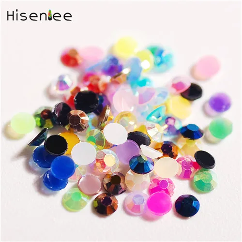 Mixed Colors AB Gold Rose Jelly AB Nail Art Rhinestones 2mm AB Shiny Resin Jelly Gems UV Gel 3D Nail Art Decorations Charm Manicure Bead Glitter - Цвет: Mixed Colors AB