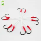 Рыболовный крючок JSM из нержавеющей стали, 100 шт.лот, с леской PE, для приманки, для ловли карпа, размер 10-100