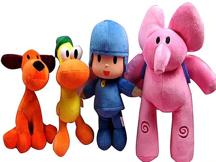 4 шт./лот, полный набор, Pocoyo Elly& Pato& POCOYO& Loula, плюшевые игрушки, мягкие игрушки, игрушки, куклы для детей, рождественские подарки