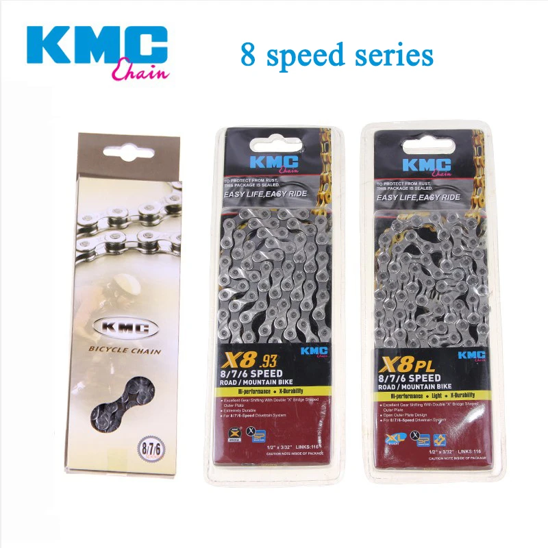 KMC X8 X9 X9sl X10 X10sl X11SL велосипедная цепь 9S 10S 11S золото для MTB/шоссейного велосипеда для Shimano/SRAM 8 9 10 11 скорость 116л/цепной велосипед