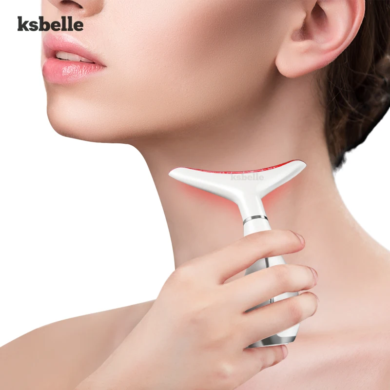 Вибрирующий массажер для лица со светодиодной подсветкой|neck massager|neck careskin tightening |