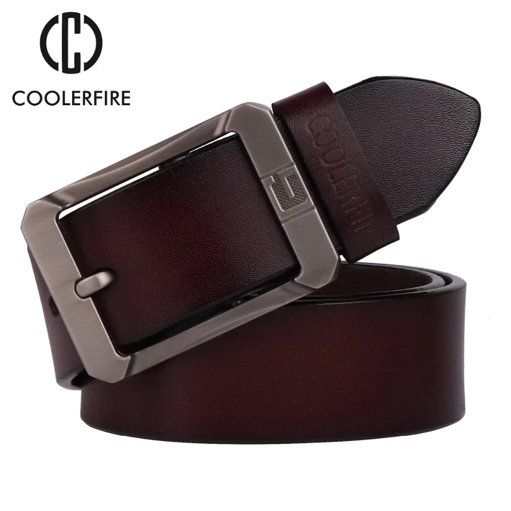 Coolerfire ремни из натуральной кожи для мужчин Брендовые мужские джинсы с Пряжкой Ковбой мужской ремень Роскошный дизайнерский кожаный ремень высокого качества