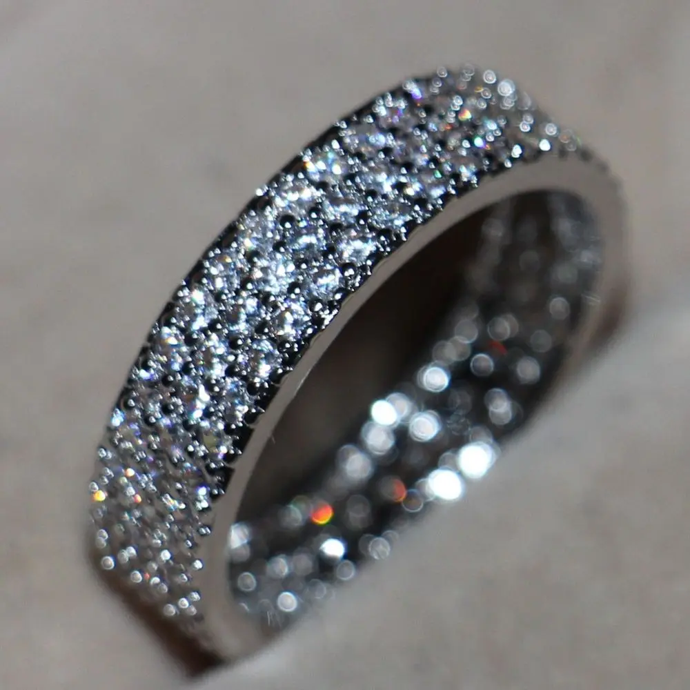 

choucong Size5-10 Amazing Jewelry 10kt white gold filled CZ Simulated Stones Women Wedding Round Band Engagement Rings for Women