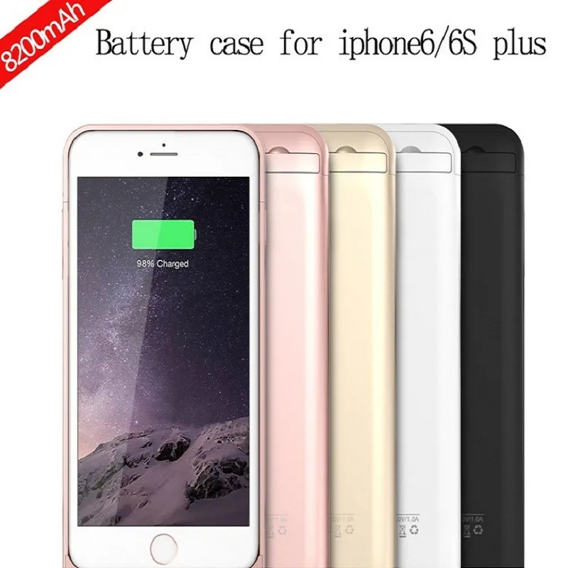 Чехол для зарядки iPhone 8200 мАч внешний резервный аккумулятор внешний аккумулятор мобильный чехол Зарядное устройство оболочка для iPhone 6/6s plus