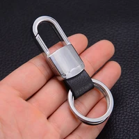 bisi goro creative two ring cow leather car keys holder keychain trinket llaves de bolsillo metalico 2021 fashion accessories