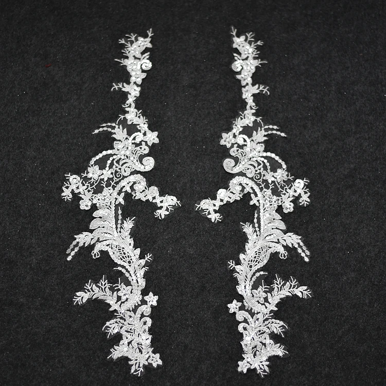 2 шт. высококлассные бутиковые Свадебные нашивки кружевное свадебное платье