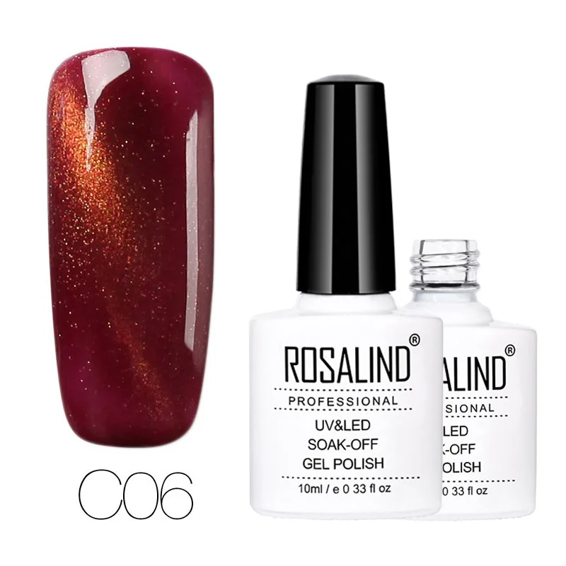 C06 ROSALIND гель 1S 3D кошачий глаз Гель-лак для ногтей магнитный эффект цветной гель для ногтей впитывающий лак УФ-гель для ногтей - Цвет: C06
