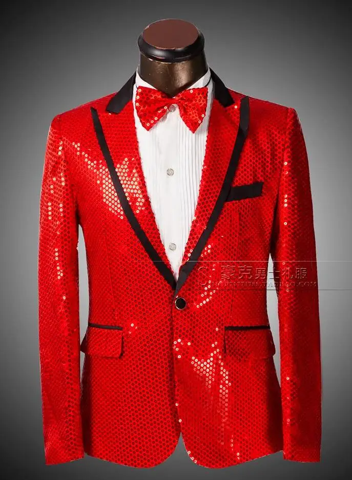 2020 Новое поступление цветной тонкий мужской костюм с пайетками комплект со