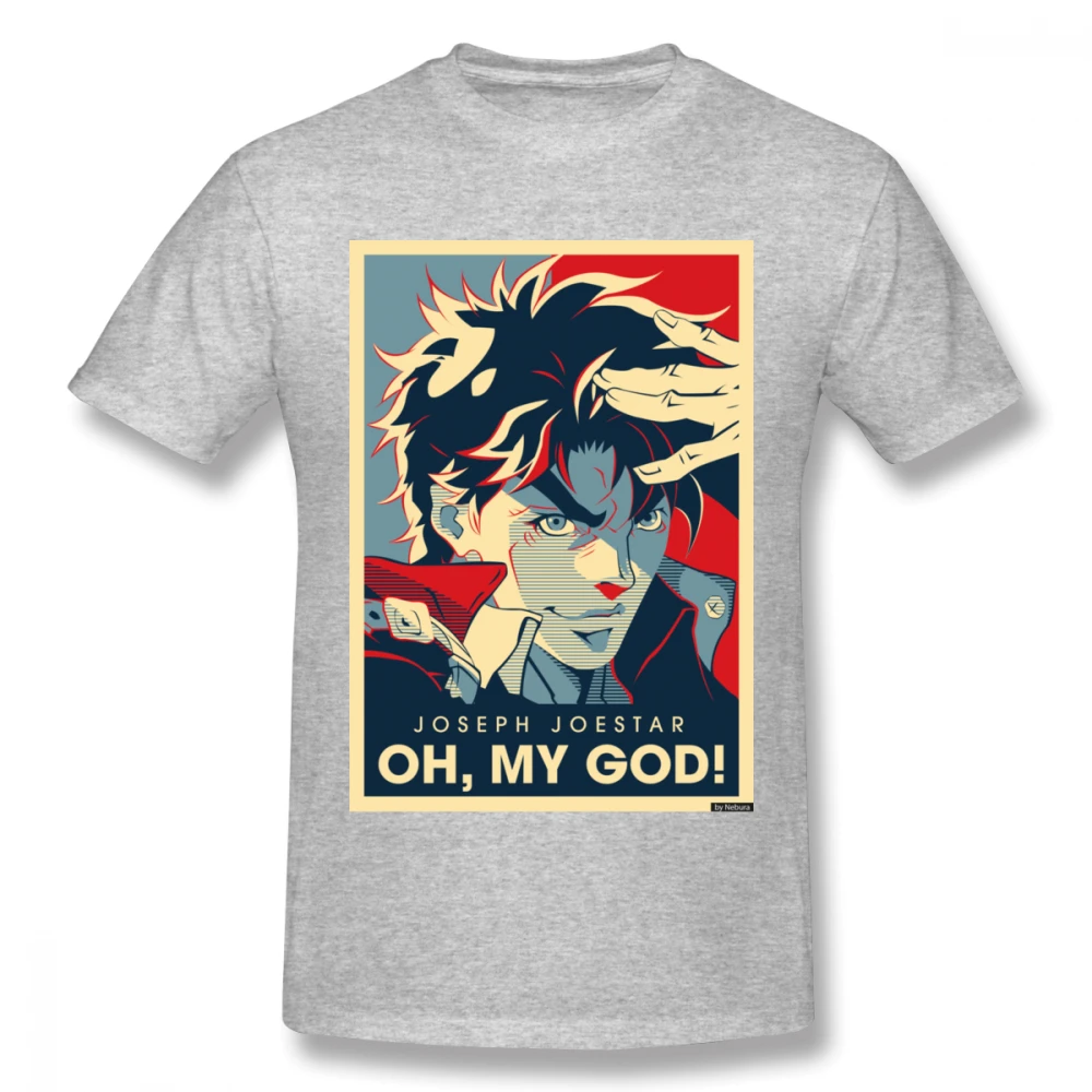 gray Jojo невероятное приключение Винтаж Joestar Джозеф О мой Бог письмо футболка для мужчин плюс размеры Хлопок Прохладный Футболка S-3XL Camiseta - Цвет: gray