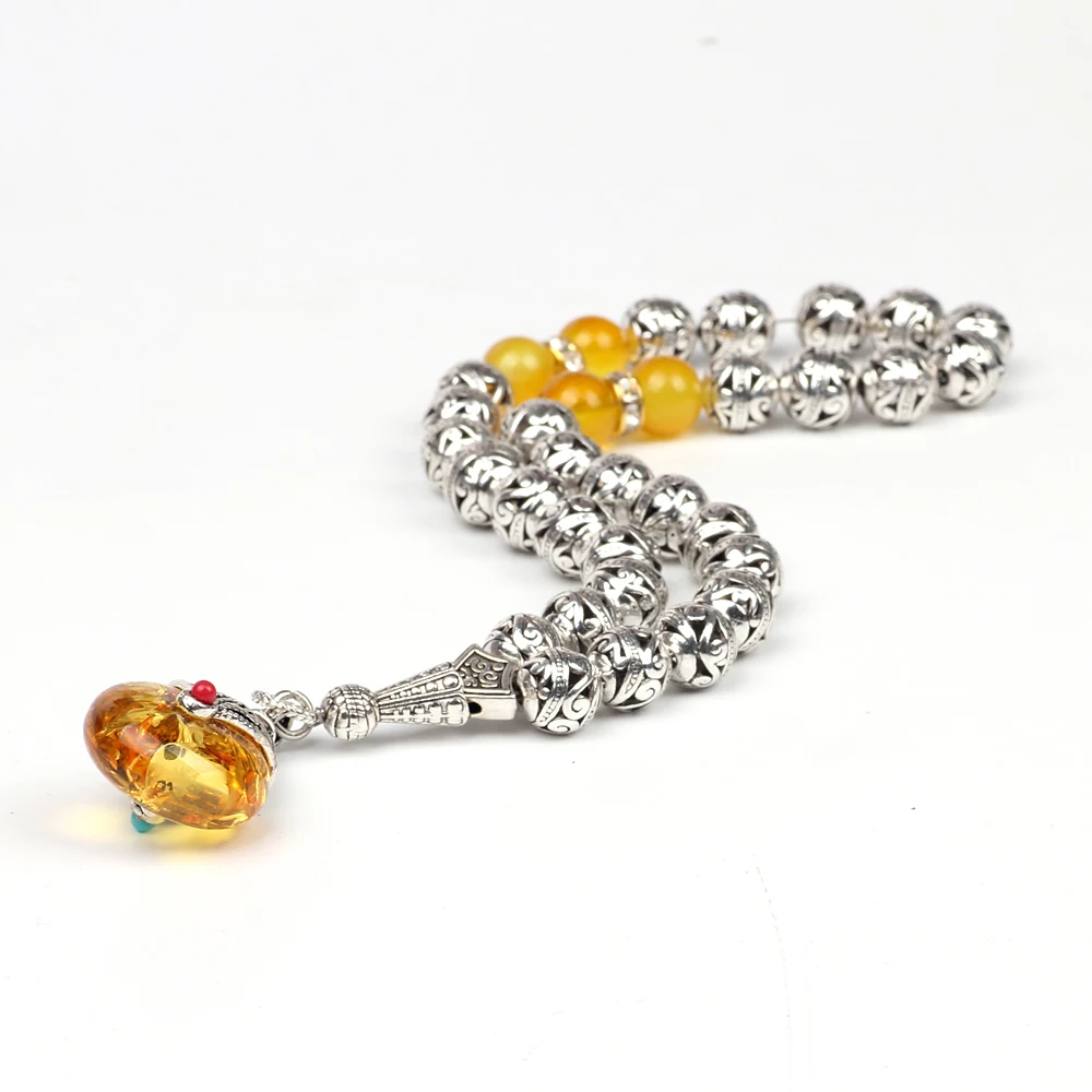 Браслет из бусин с серебряным покрытием в магазине Tasbih | Украшения и аксессуары