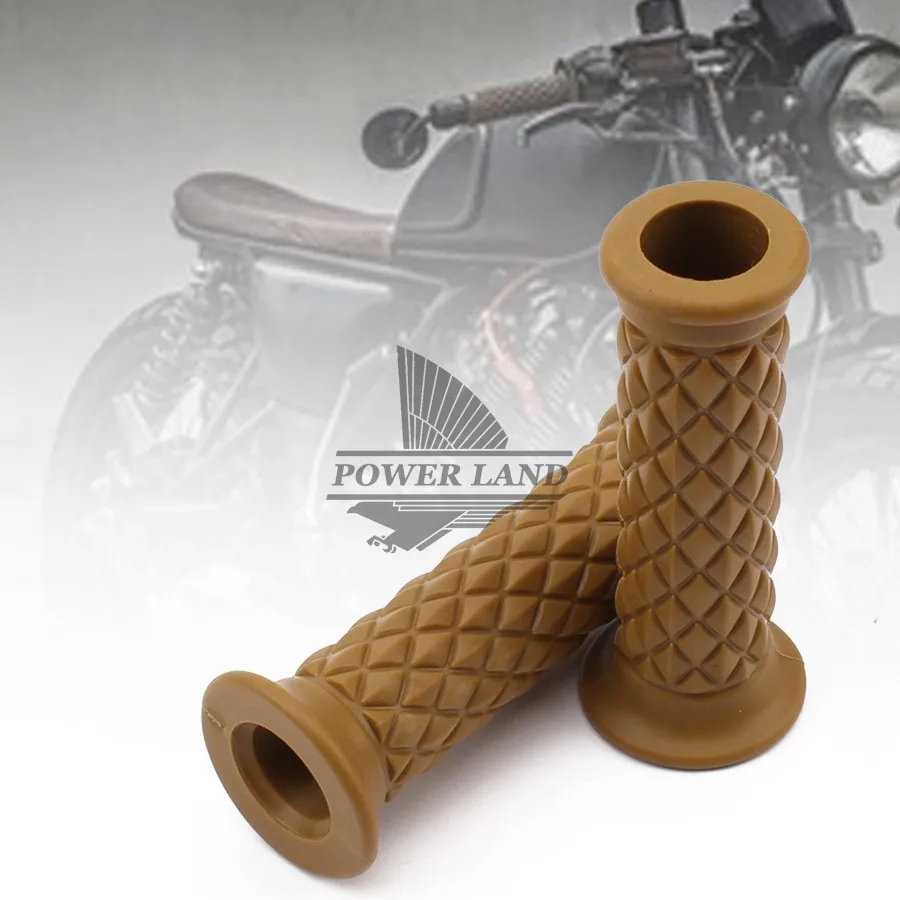 Желтый 7/8 ''Ретро винтажный ручной Руль для Honda Suzuki Kawasaki Triumph Royal Enfield Cafe Racer Bobber