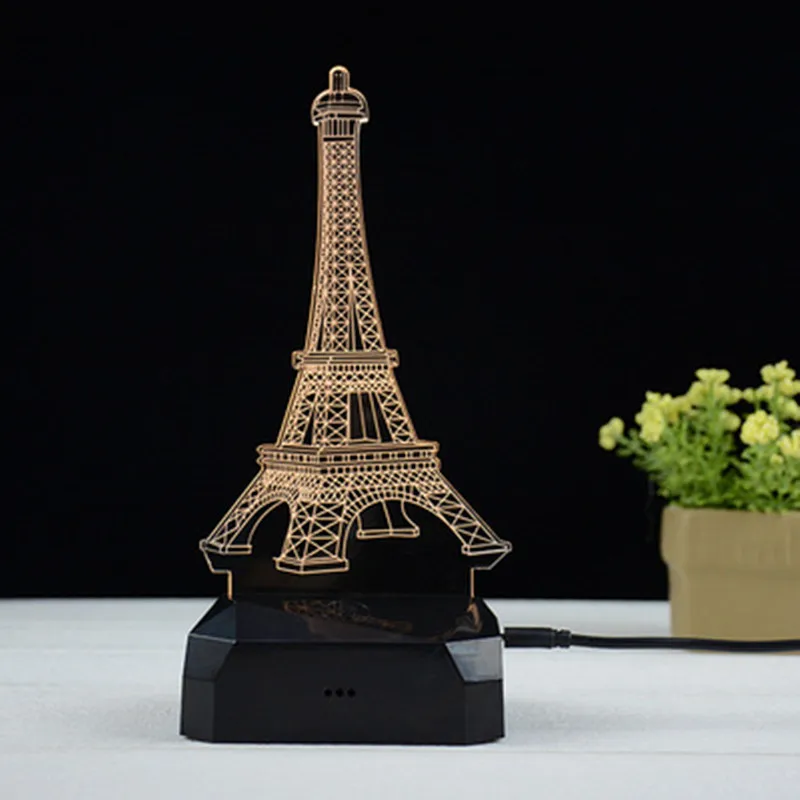 

3D Night Creative led table Acylic jellyfish cartoon luminous night light gift tower type creative lamp lighting