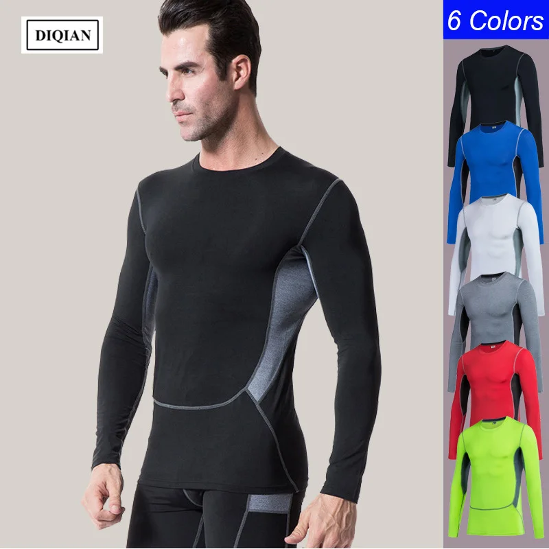 DIQIAN Бодибилдинг дышащая Для мужчин Беговая футболка Фитнес Спортивная Футболка