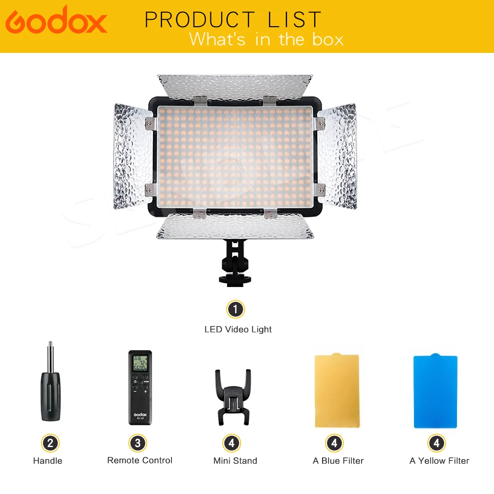 Профессиональный студийный светодиодный светильник Godox 308W II 5600K с белым пультом