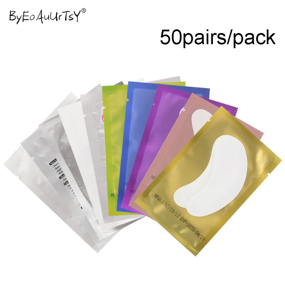 

Патчи для глаз безворсовые, гелевые наклейки для наращивания ресниц, инструменты для макияжа, 50 пар