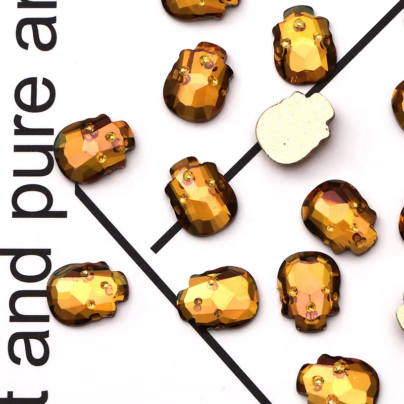 Новинка 10 шт. украшения для ногтевого дизайна 3d блестки череп стразы на Хэллоуин