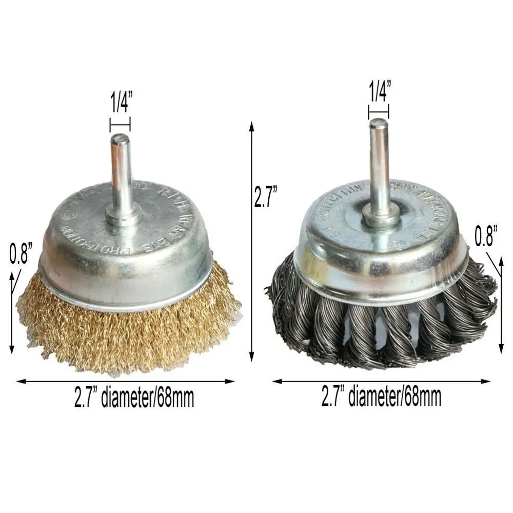 Диагональ 3 дюйма узелкованная и ОБЖИМНАЯ чашка для удаления ржавчины коррозии