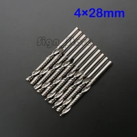 free shipping 10pcsset 4mm high quality carbide cnc router bits single one flute endmill 4mm 28mm