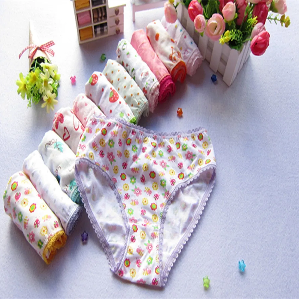 Трусики для девочек с персонажами из газа, Cuecas Infantil,, 12 шт./пакет, детское хлопковое нижнее белье, детские трусы для девочек