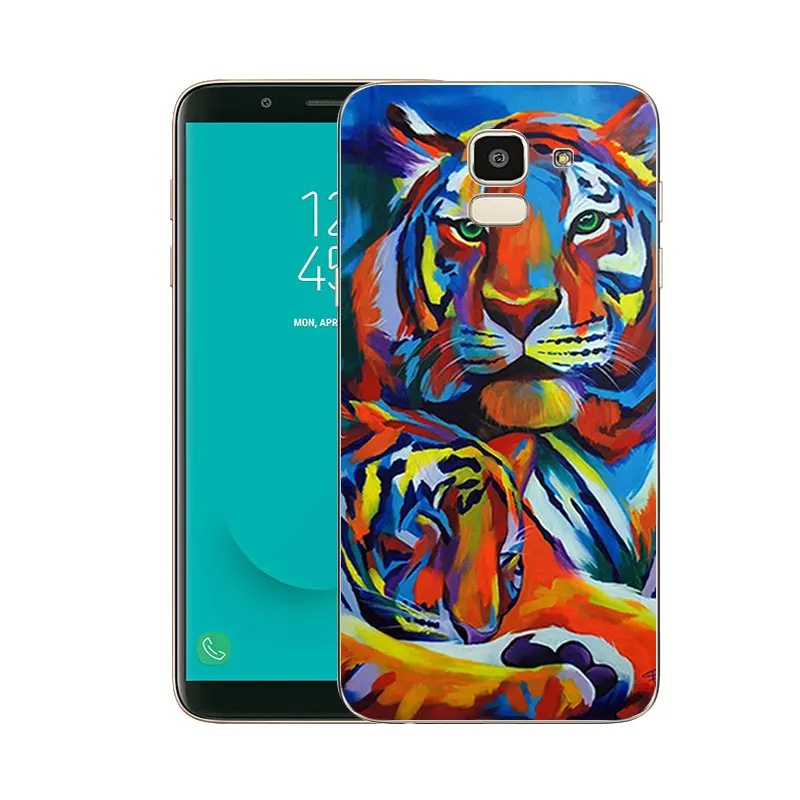TPU для Galaxy J6 2018 J600 SM-J600F чехлы телефонов Oill с принтом задняя матовая черная