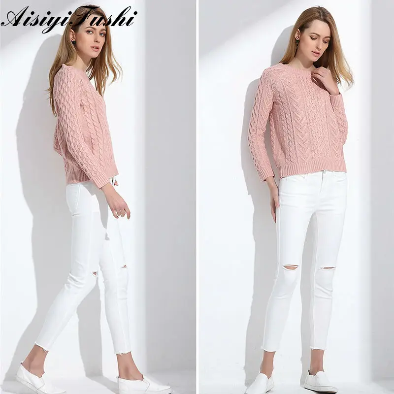 Warm Womens Ribbed Sweater Female Women Jumpers Winter Woman Light Pink Knitting Pullovers Mujer Invierno Fashion 2020 | Женская одежда