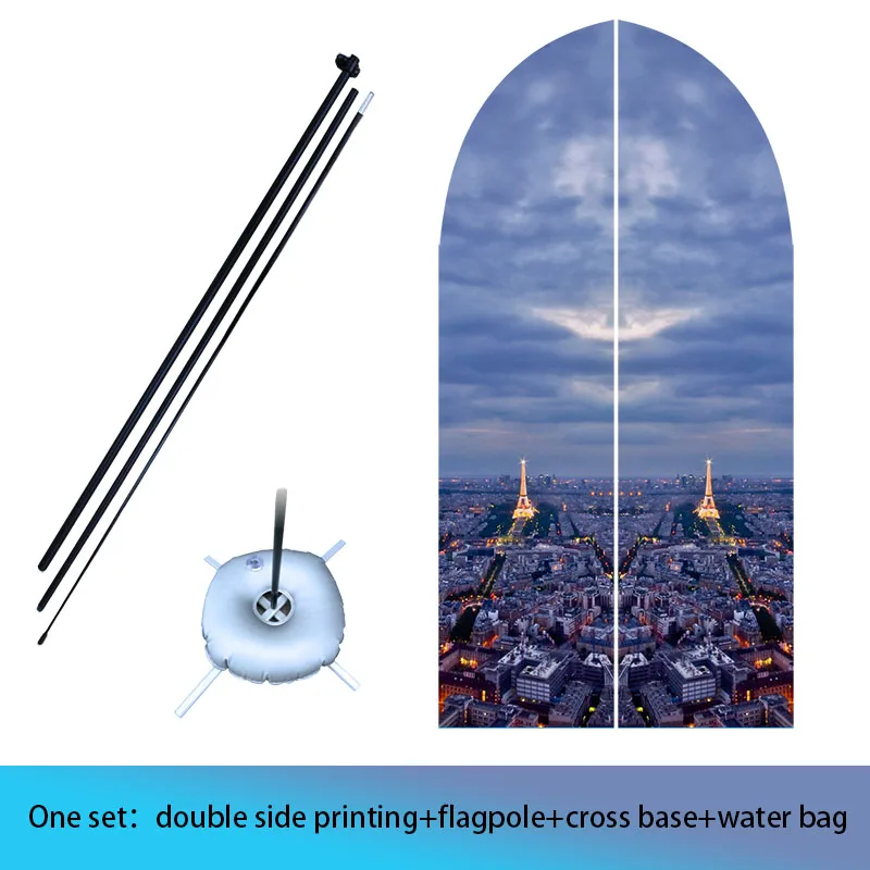 double pole base Флаги и растяжки пляжный флаг в форме пера и флагштока с крестообразной печатью на заказ рекламная акция - Цвет: double pole base