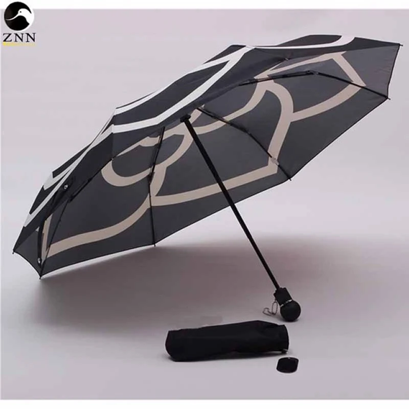 Малый элегантный зонтик дамы Автоматический алюминиевый сплав сильный рамки Три