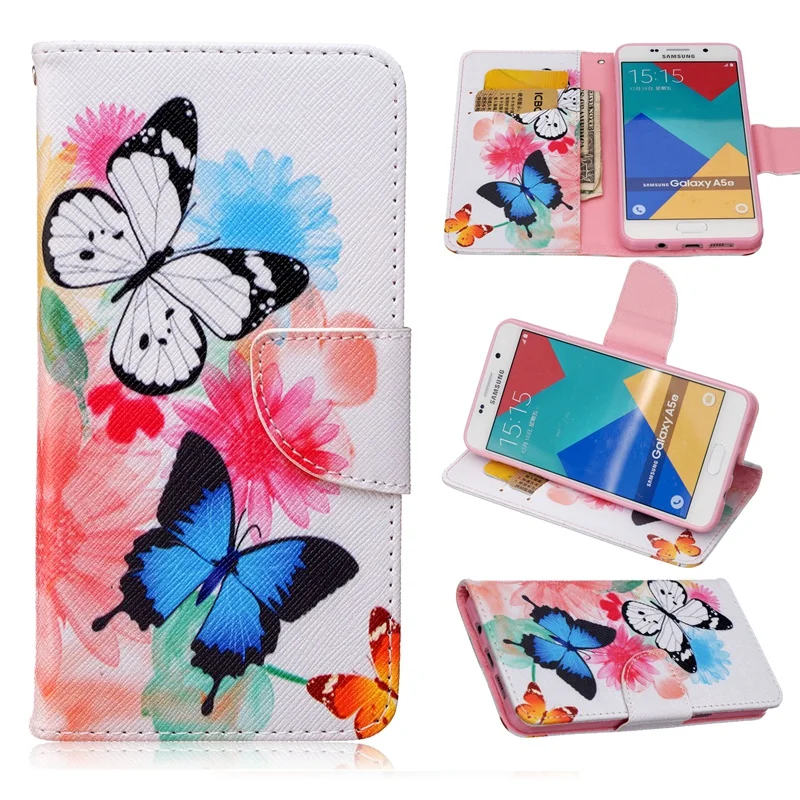 Флип PU Кожа Мобильного Телефона Case Мультфильм Цветочные Магнит Бумажник Мешок