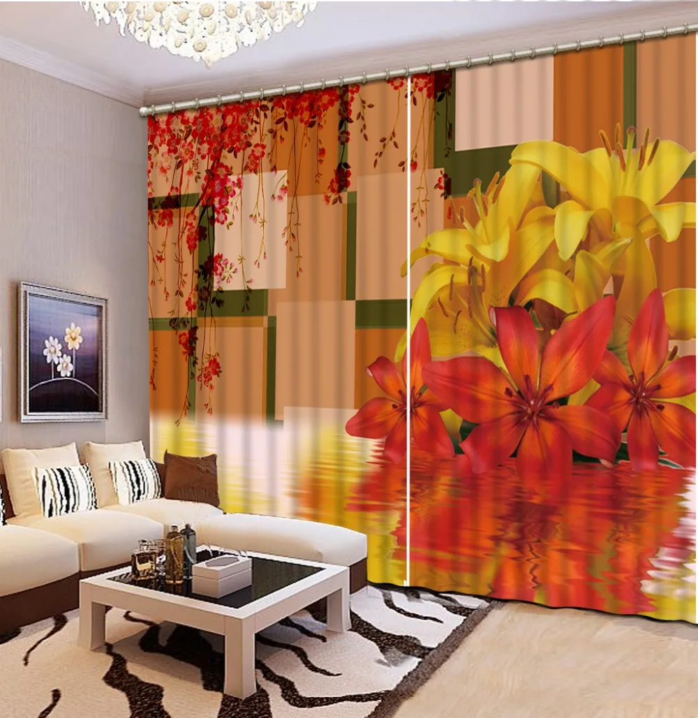 

Elegant Living Room Curtains Photo Printing modern kitchen curtain for wedding room living room 3D curtains for home Decoration