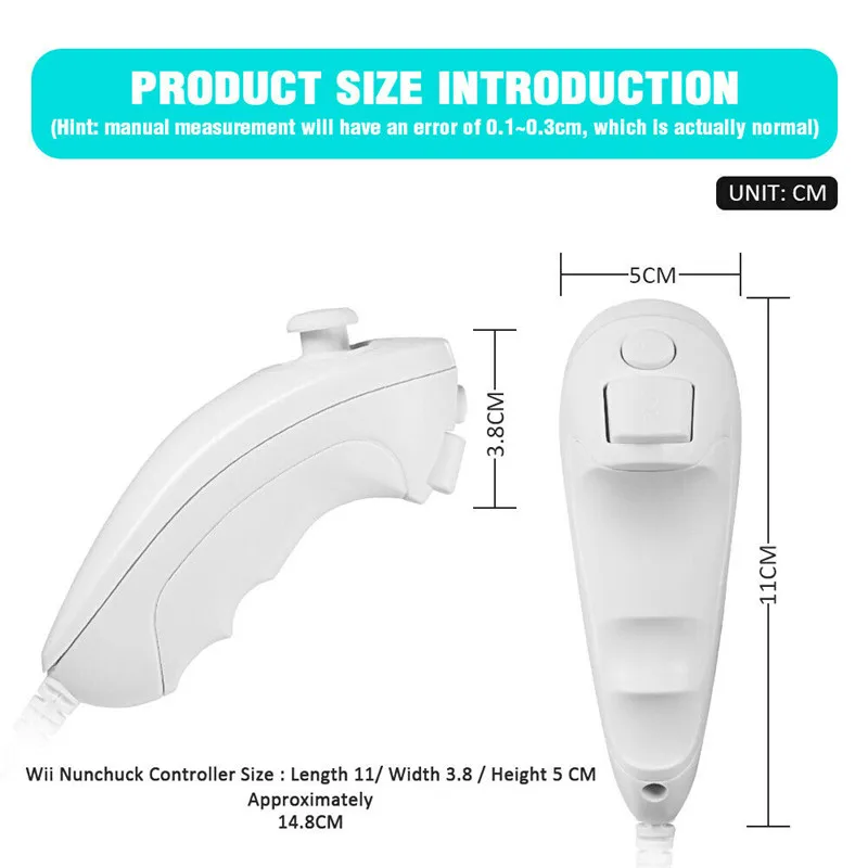 Беспроводной геймпад со встроенным mote управлением Motion Plus Wii Nunchuck для wii 2 в 1
