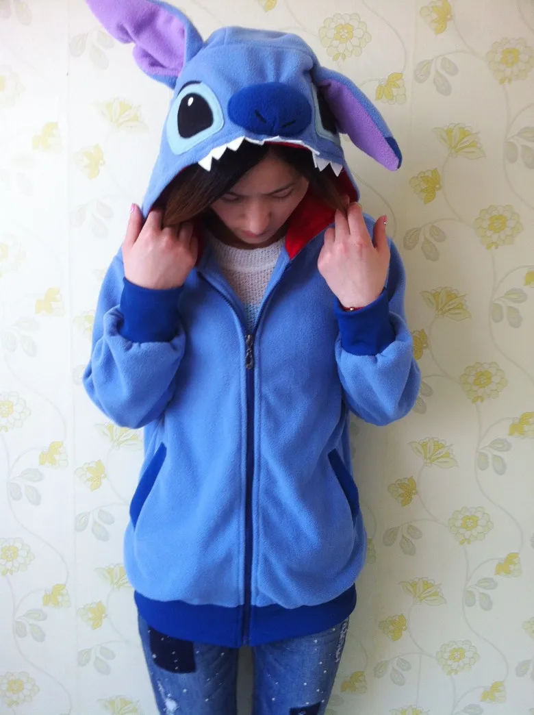 Флисовый мультфильм аниме животное розовый/синий Стич для женщин и мужчин пара