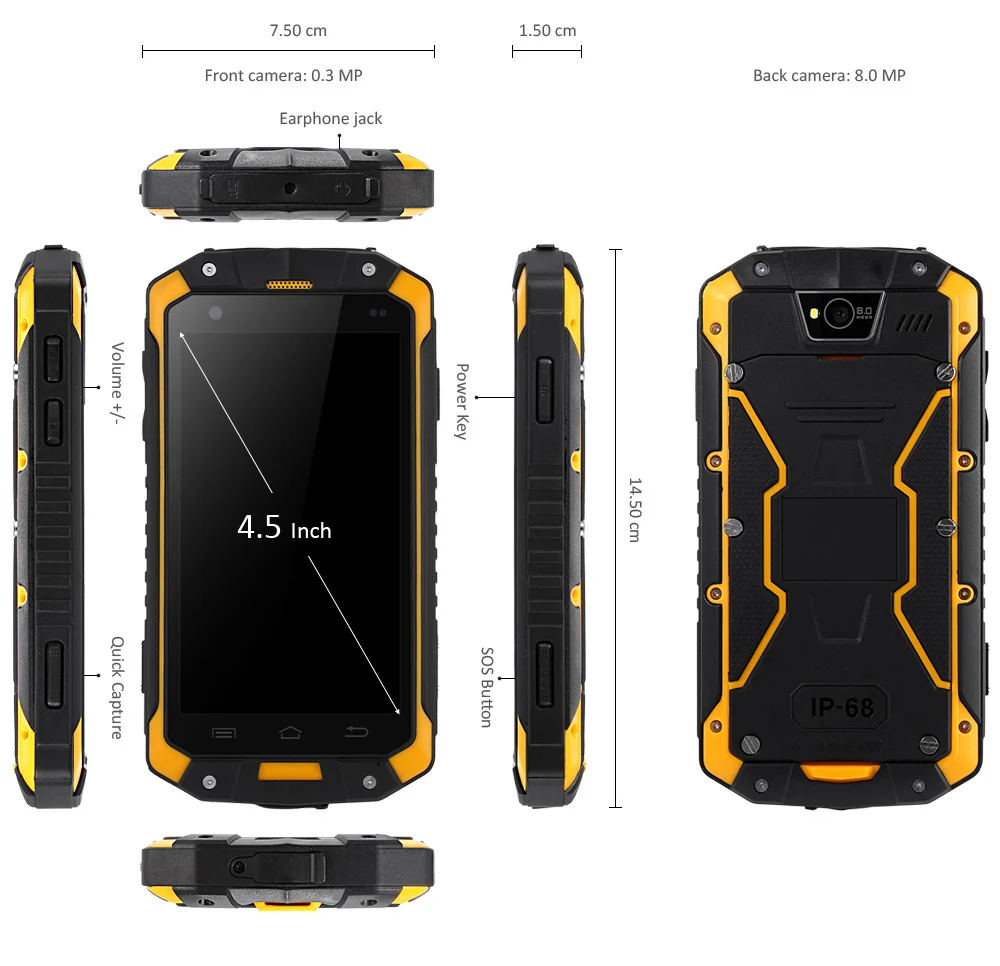 Оригинальный чехол GUOPHONE V9 для смартфона Guophone 4 5 дюймов Android 3G Водонепроницаемый