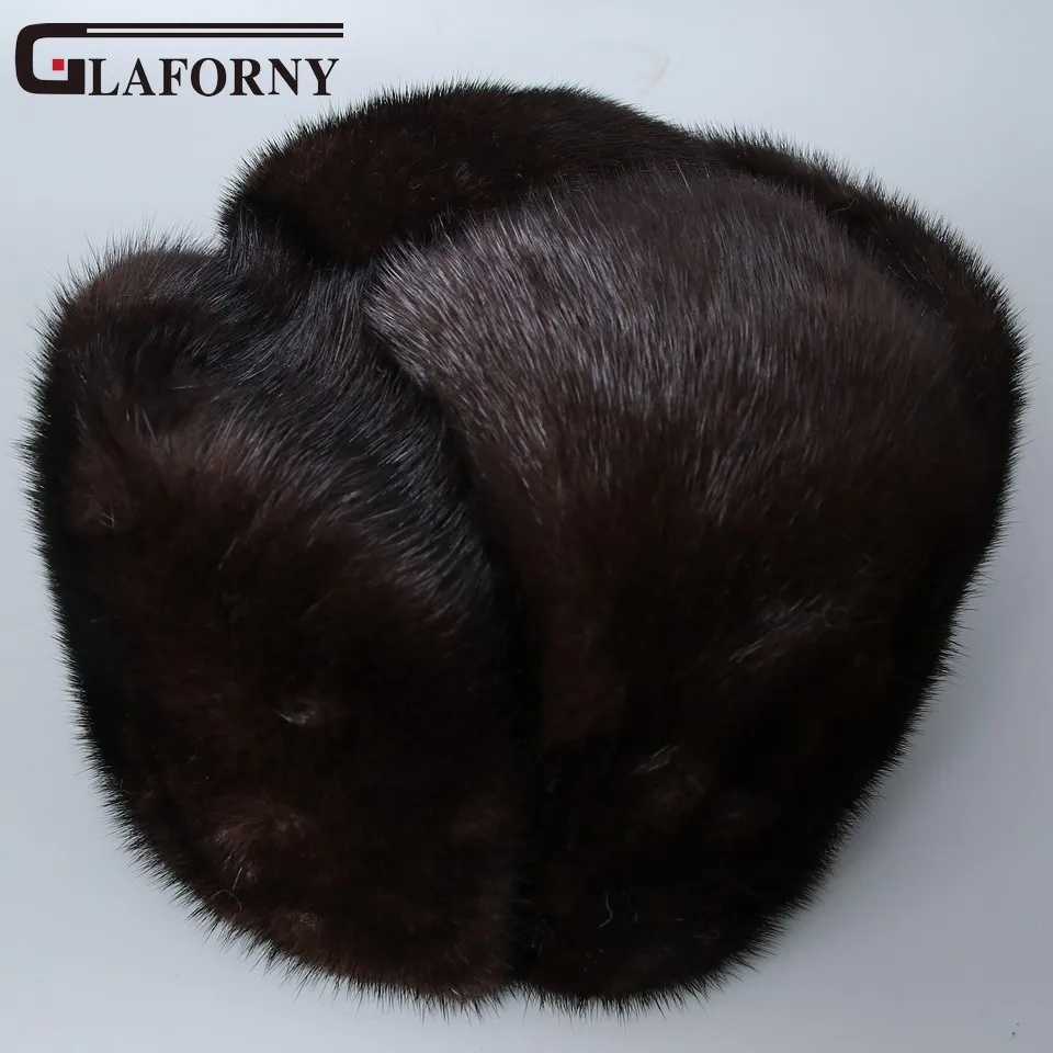 Glaforny Новинка 2017 мужские шапки из натурального меха норки супер Роскошная