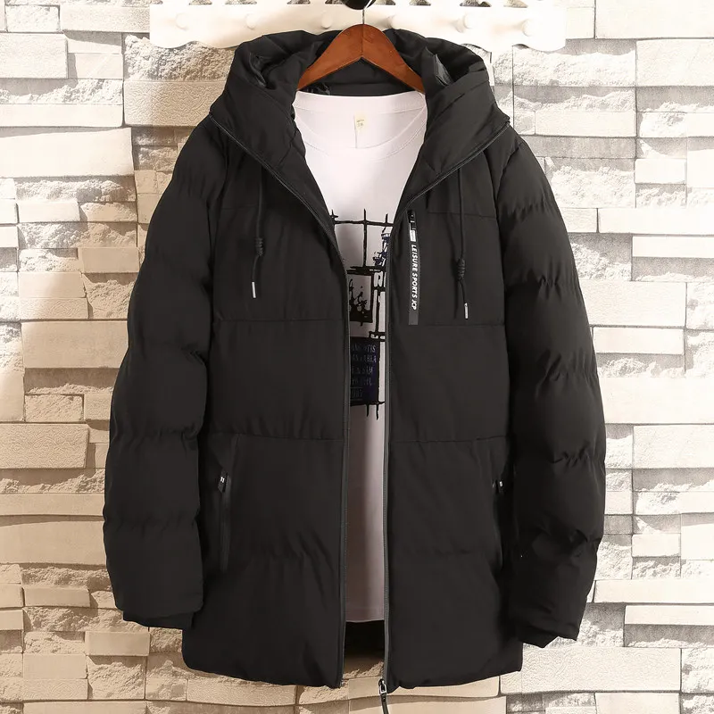 

High Quality Winter Jacket Men Hooded Thick Warm Down Parka Coat brand Casual Loose Cotton Mens Overcoat Black Army Green