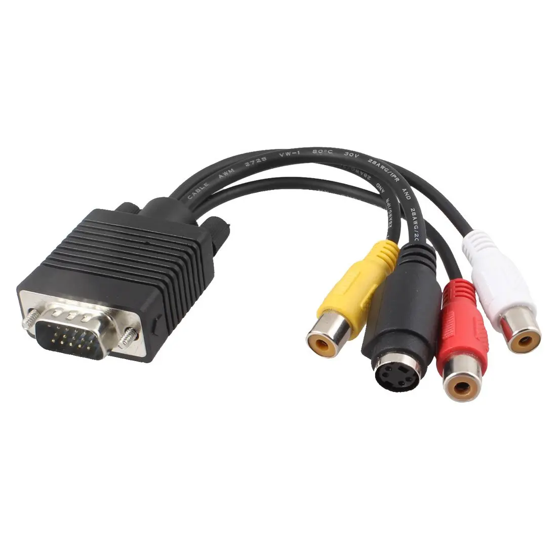 Акция 1 шт. 3 RCA Женский конвертер Кабель VGA к видео ТВ выход S Video AV адаптер|cable vga|vga to