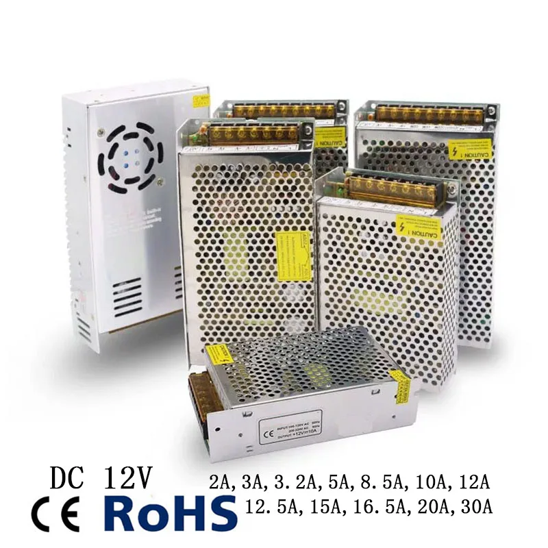 DC 12V v выключатель напряжения питания 2A 3A 3.2A 5A 8.5A 10A 12A 12.5A 15A 16.5A 20A 30A AC/DC 25 W 36 48