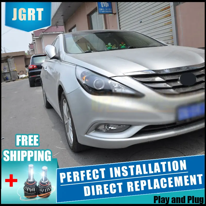 Светодиодные фары для Hyundai Sonata8 2013 2 шт. Автомобильные светодиодные двойные