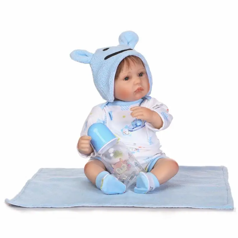 

Nicery Handmade Baby Doll Clothes Accessories Design for 16-18inch 40-45cm Reborn Baby Doll Clothes Sets Blue Hat