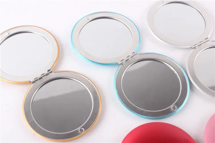 Индивидуальные компактный Гримерное зеркало Портативный металла алюминиевая