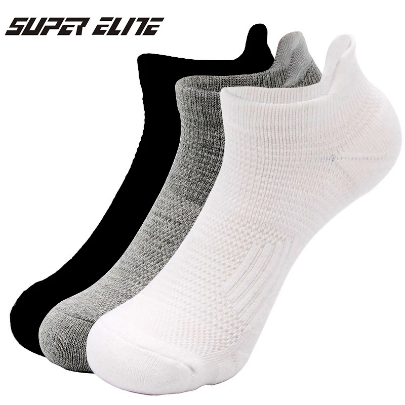 Мужские и женские спортивные носки SUPER ELITE серые тонкие короткие до щиколотки для