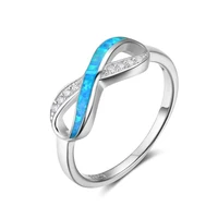 fashion blue color infinity ring eternity zircon rings charms best friend gift endless love symbol rings for women