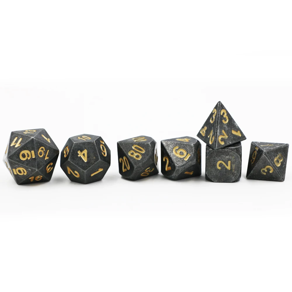 7 шт./компл. креативные игральные кости D & металлические игра DND набор игральных