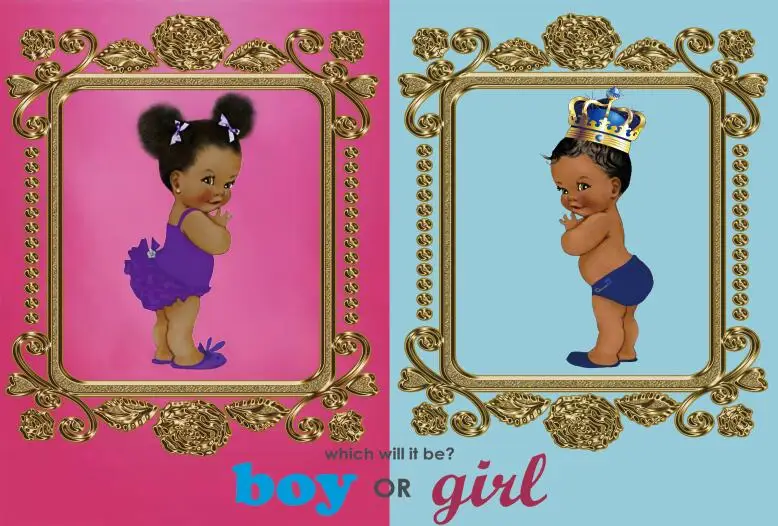 

7x5FT Africa Boy or Girl Gender Reveal Baby Shower He She Party Custom Photo Studio Backdrop Background Vinyl 220cm x 150cm