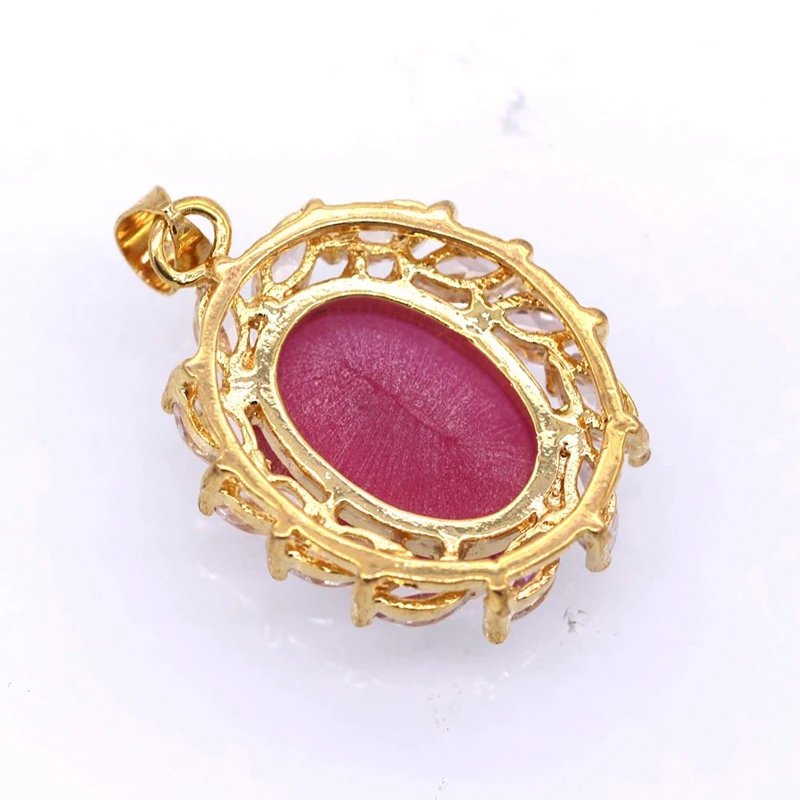 Женское Ожерелье с кулоном JINYAO золотистого цвета красным цирконием свадебное