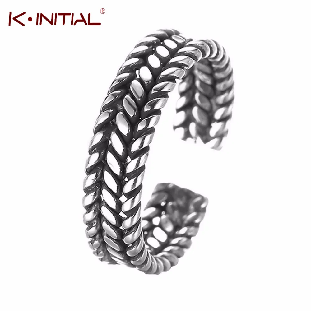 

Kinitial 1Pcs Unique Tibet Wheat Shapes Chain Body Jewellery Antique Knuckle Toe Finger Ring For Men And Women Statement Rings